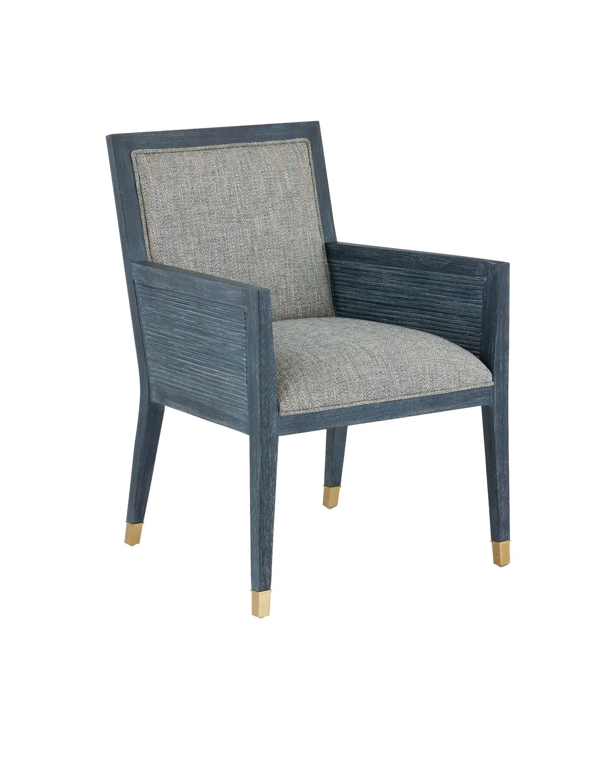 Santos Armchair in Vintage Navy with Satin Brass