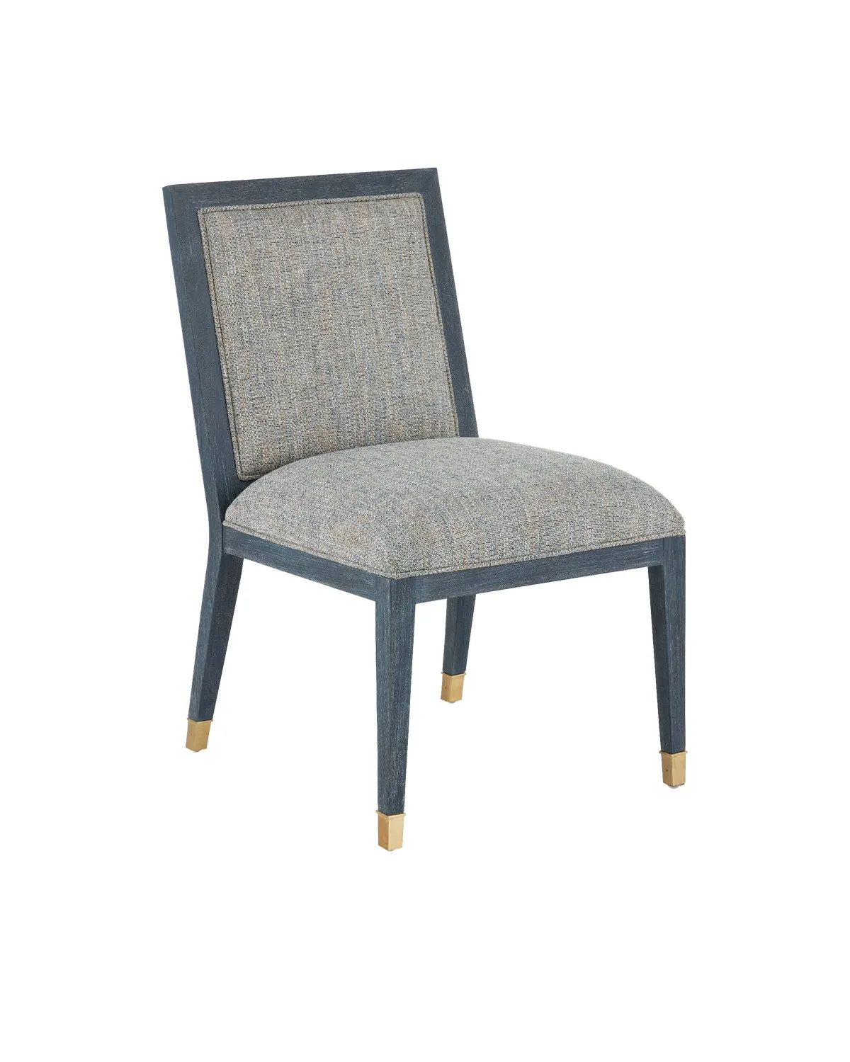 Santos Side Chair in Vintage Navy/Satin Brass