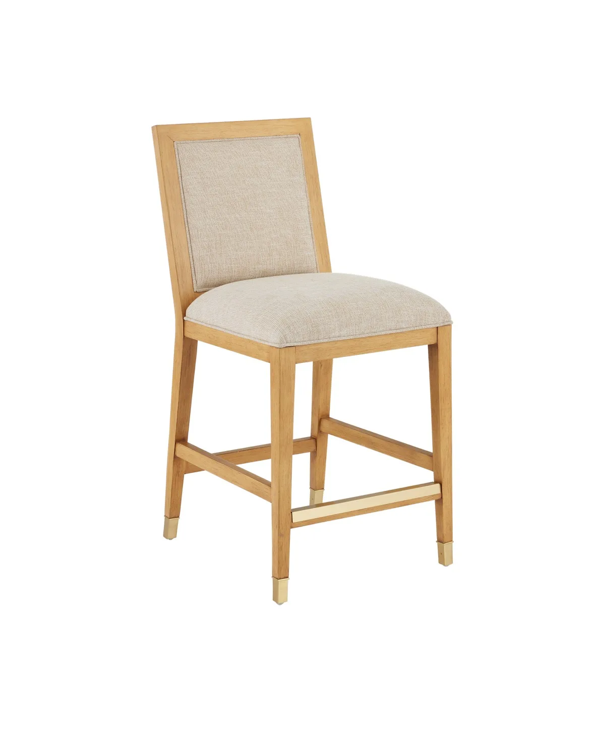 Santos Counter Stool in Sea Sand/Satin Brass
