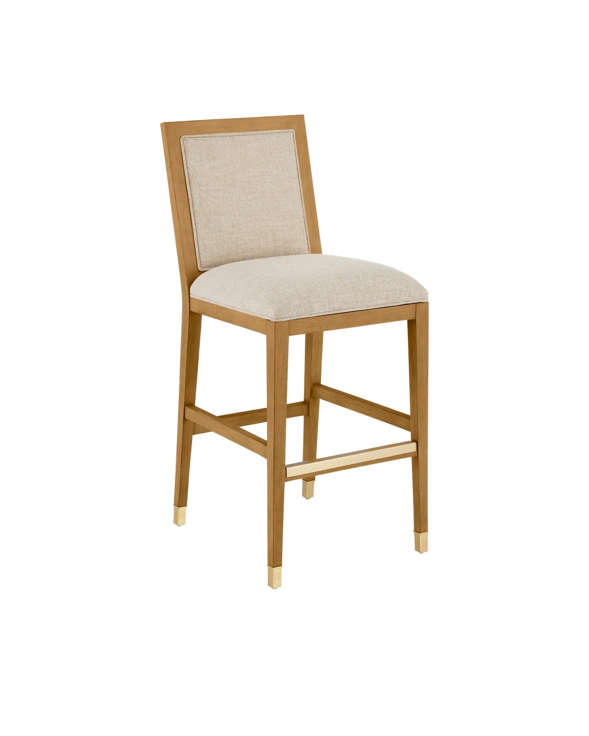 Santos Bar Stool in Sea Sand/Satin Brass