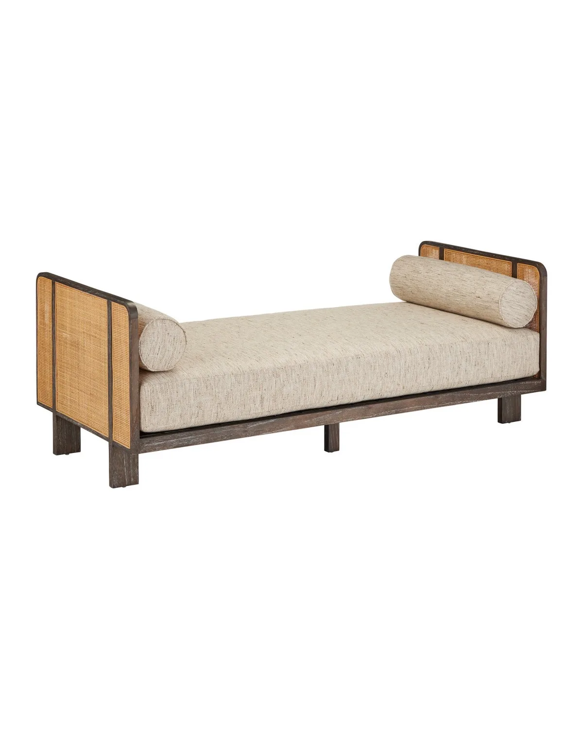 Celebes Settee in Autumn Toast & Natural Rattan