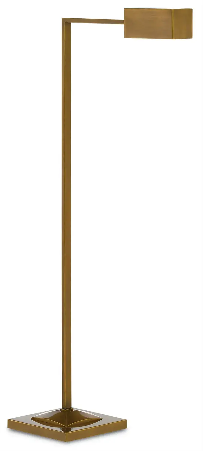 Ruxley One Light Floor Lamp in Polished Antique Brass