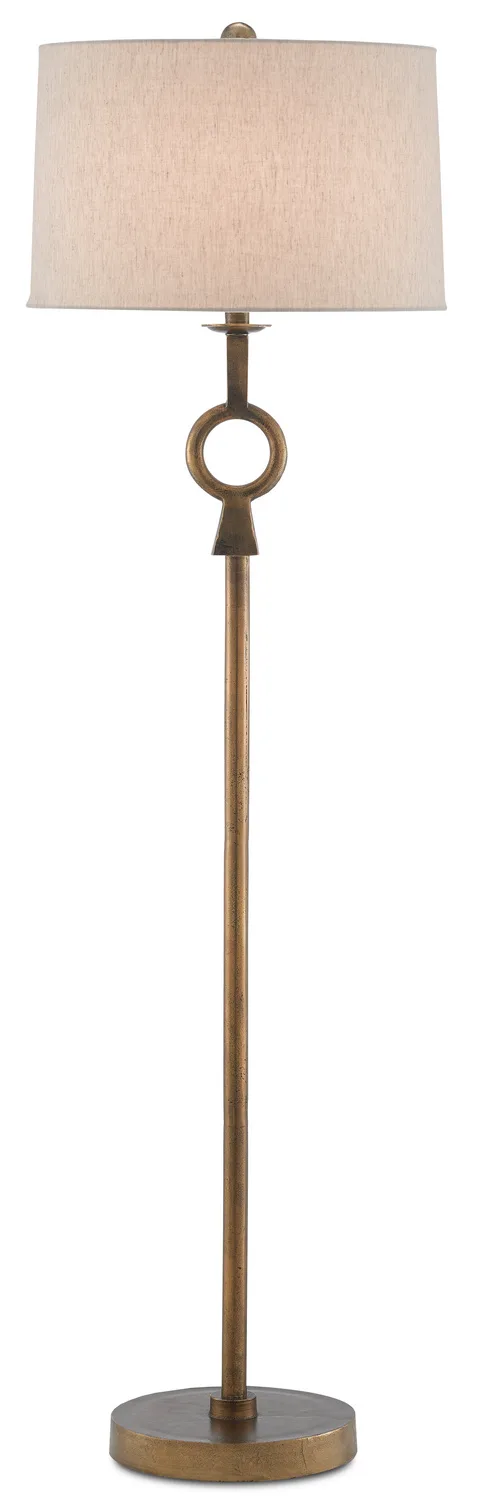 Germaine One Light Floor Lamp in Antique Brass