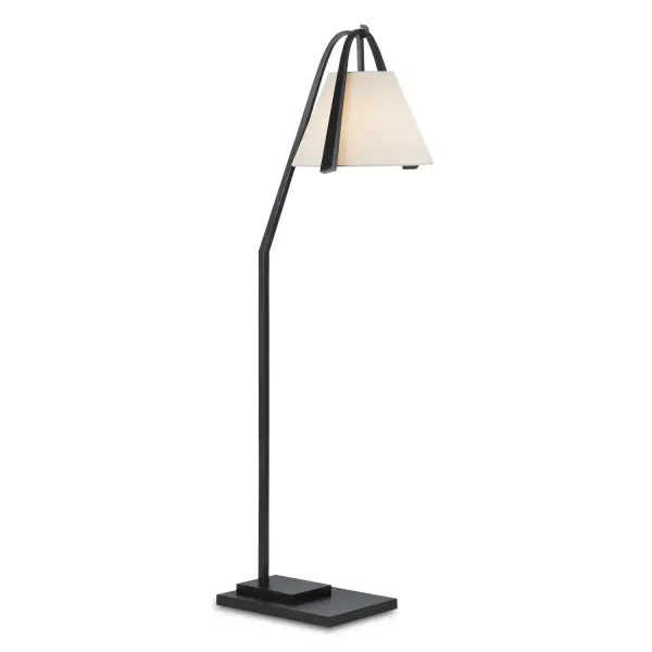 Frey One Light Floor Lamp in Satin Black
