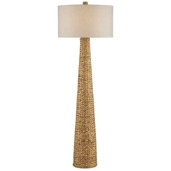 The Birdsong Floor Lamp showcases exceptional craftsmanship with its hand-woven water hyacinth body. Standing nearly 6 feet tall, it brings organic texture and natural warmth to any space while providing functional ambient lighting.