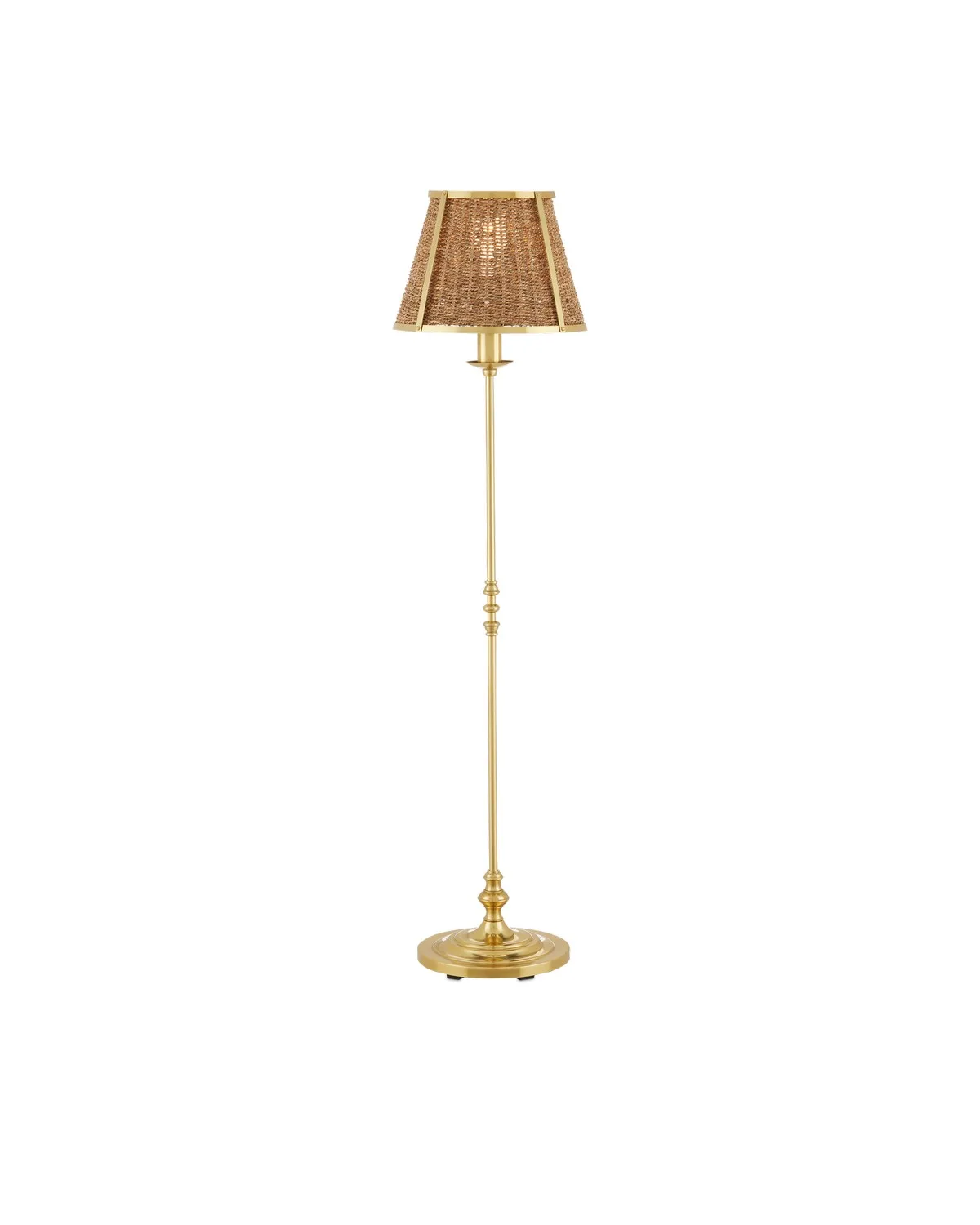 Deauville One Light Floor Lamp in Natural/Polished Brass
