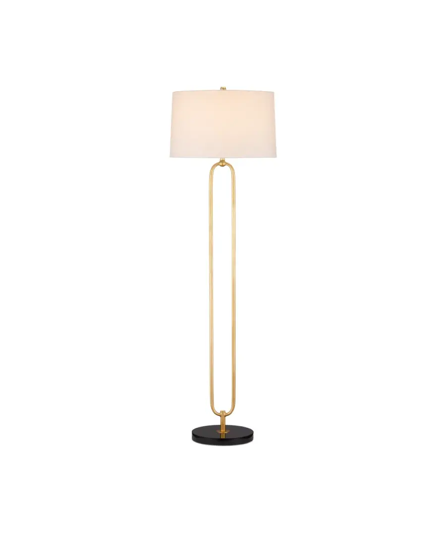Glossary One Light Floor Lamp in Contemporary Gold Leaf/Black