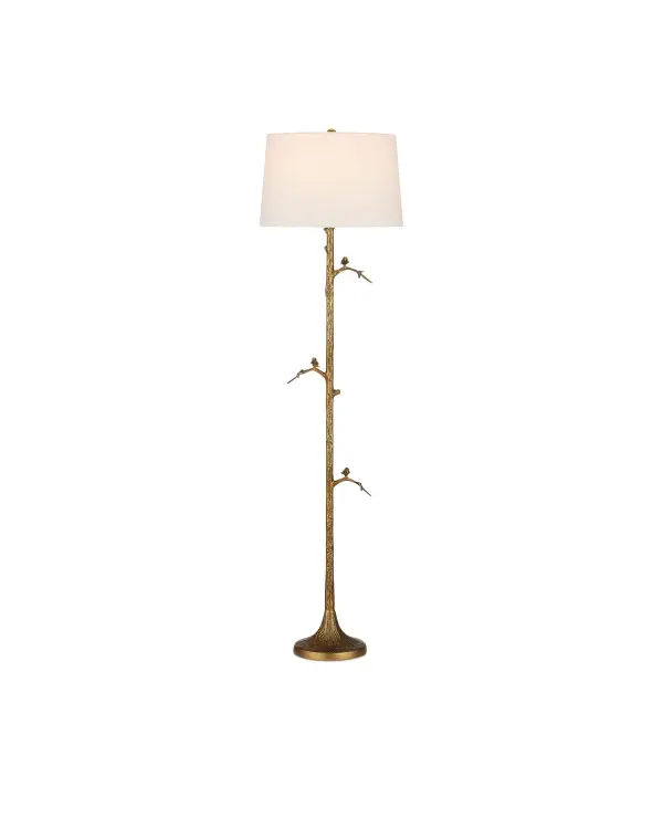 Piaf One Light Floor Lamp in Antique Brass