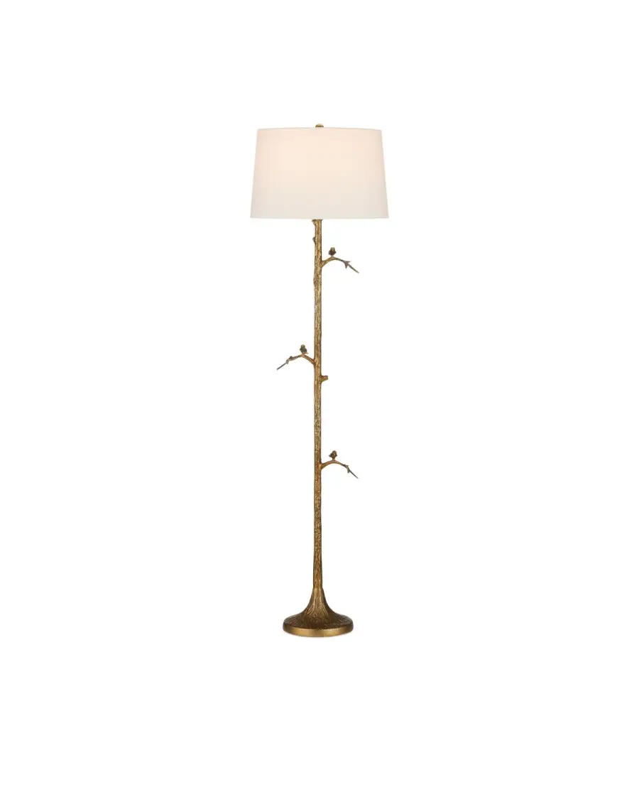 Piaf One Light Floor Lamp in Antique Brass
