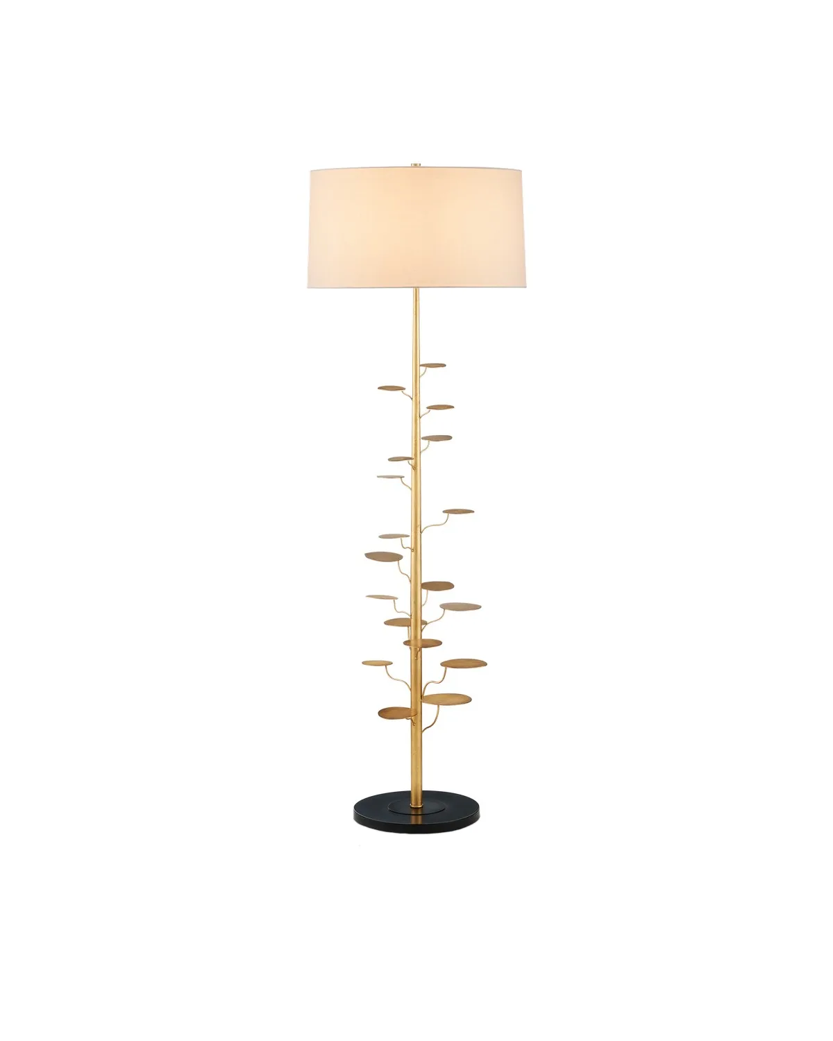 Vittoria One Light Floor Lamp in Antique Gold Leaf