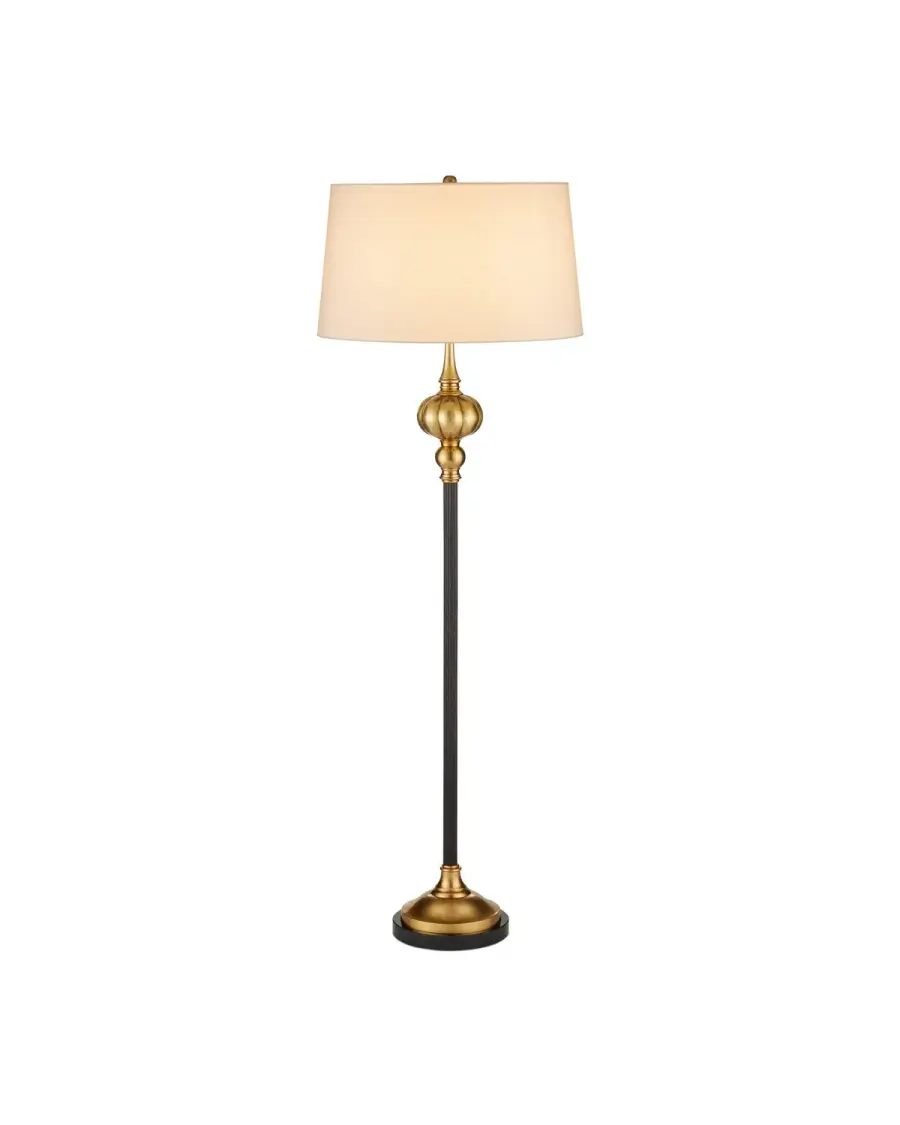 Haines One Light Floor Lamp in Bronze/Vintage Brass
