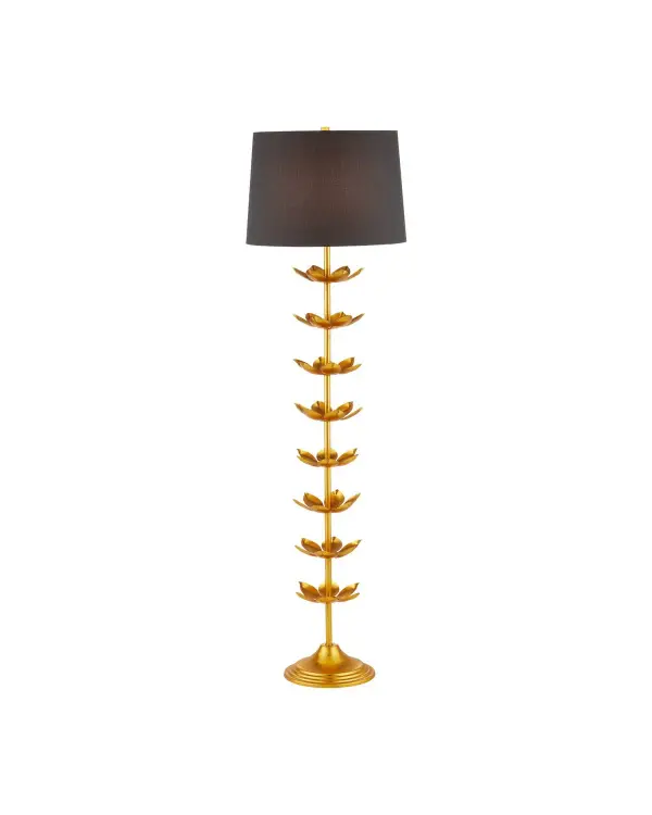 The Awakening Floor Lamp brings organic elegance to any space with its lotus-inspired blossoms and refined gold leaf finish. At 65 inches tall, it provides both ambient lighting and artistic presence, perfect for sophisticated interiors.