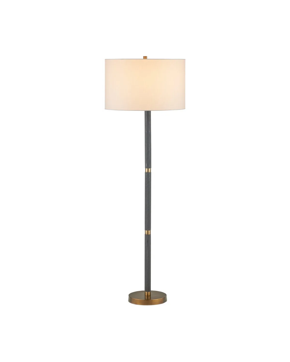Gavin One Light Floor Lamp in Brass Antique/Matte Black