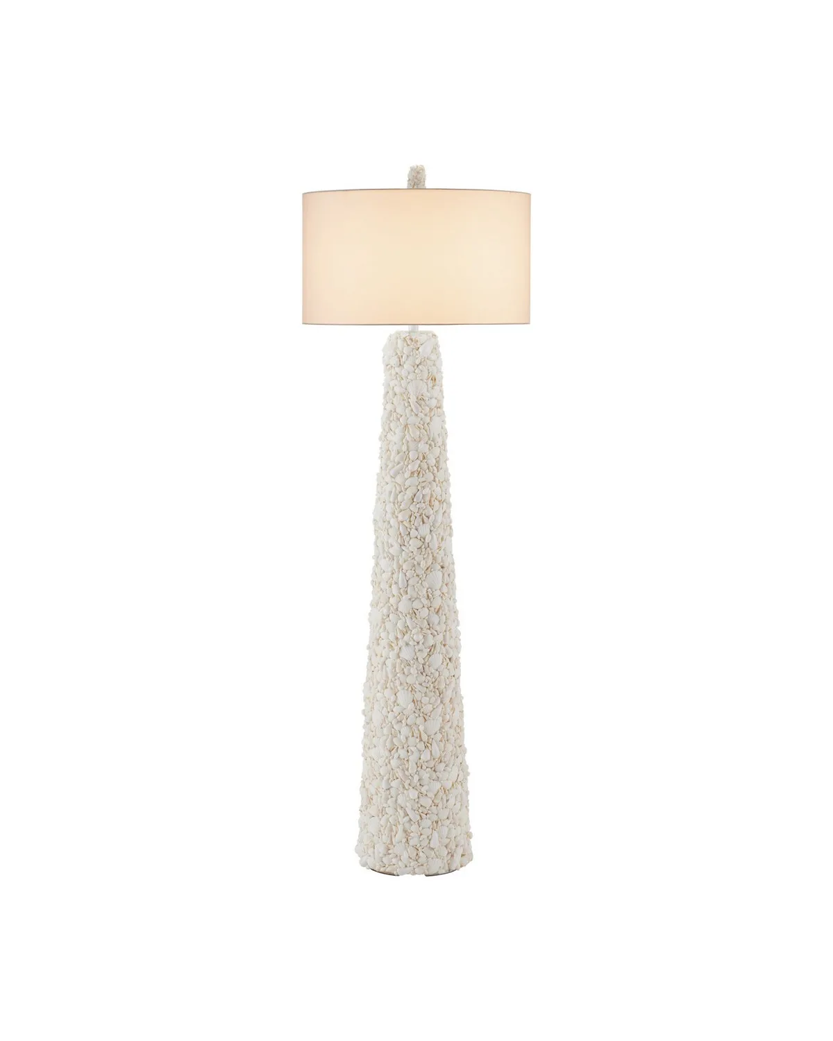 Turbinella One Light Floor Lamp in Sugar White with Natural Seashells