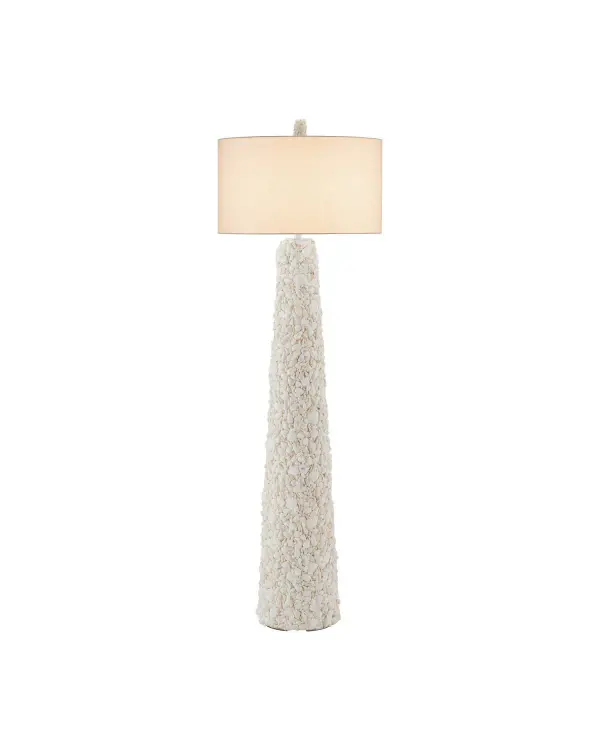 Turbinella One Light Floor Lamp in Sugar White with Natural Seashells