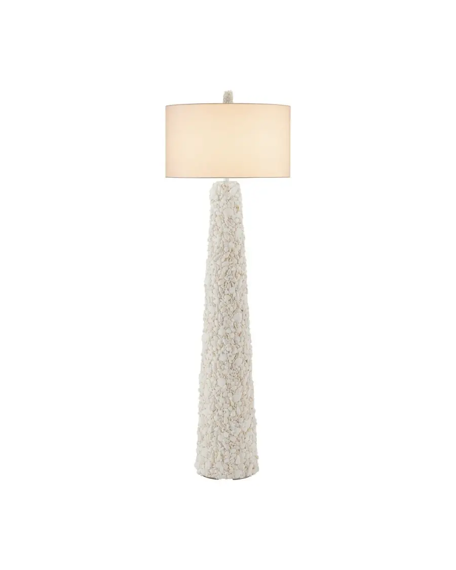 Turbinella One Light Floor Lamp in Sugar White with Natural Seashells