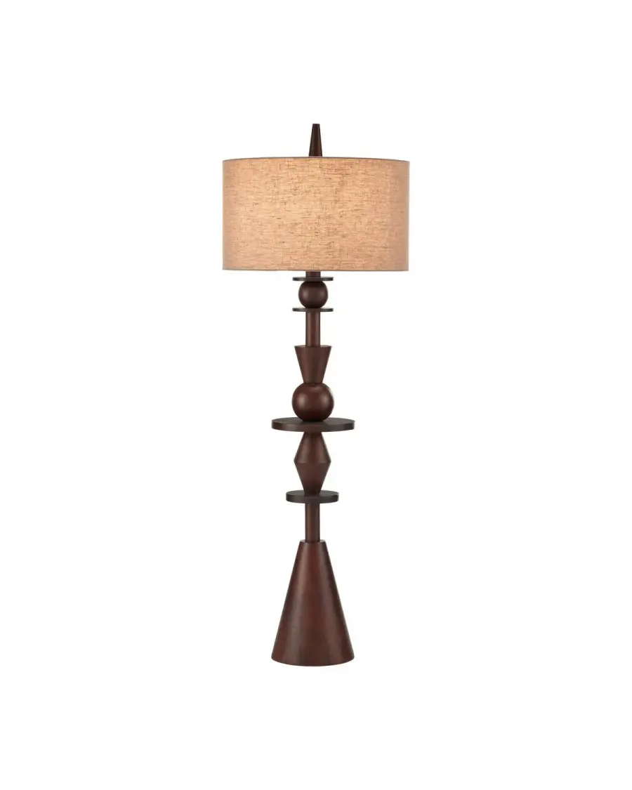 Cipher One Light Floor Lamp in Walnut Brown