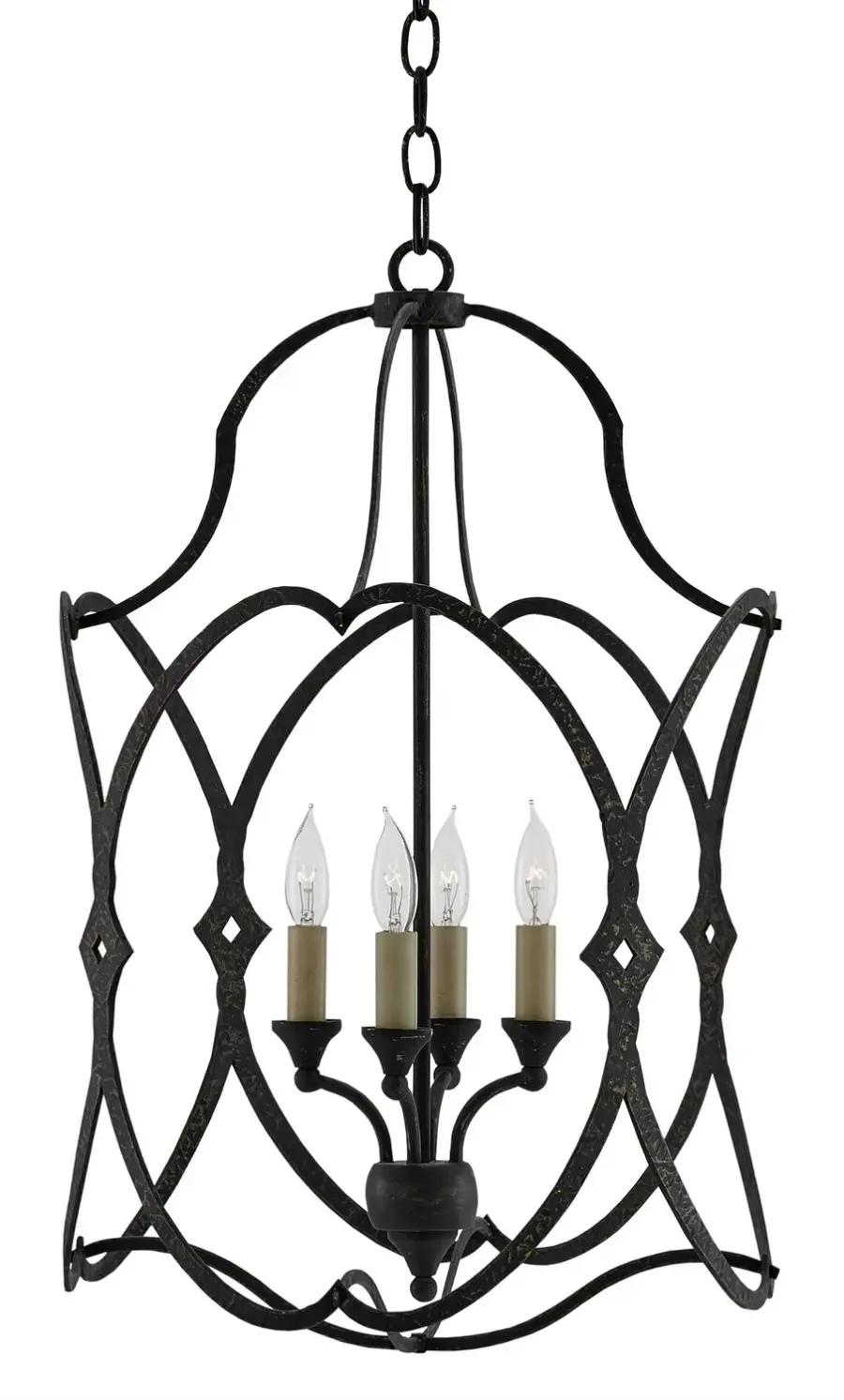 Charisma Four Light Lantern in French Black