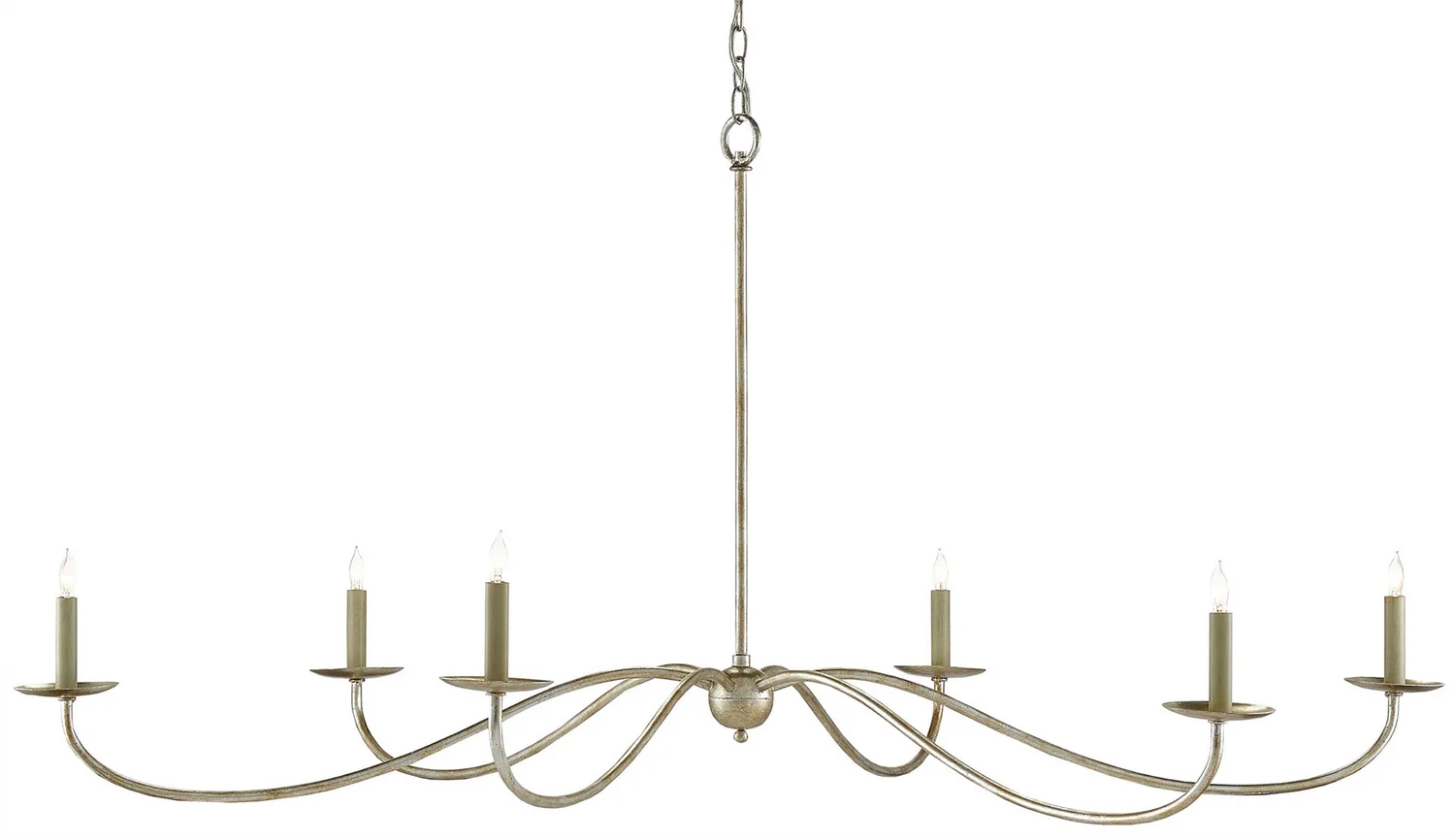 Saxon Six Light Chandelier in Silver Granello