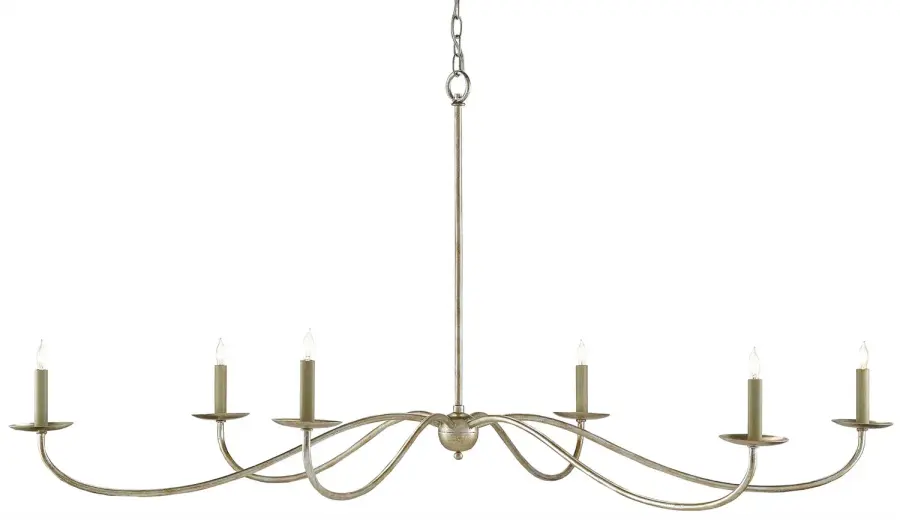 Saxon Six Light Chandelier in Silver Granello