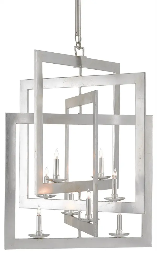 Middleton Eight Light Chandelier in Contemporary Silver Leaf