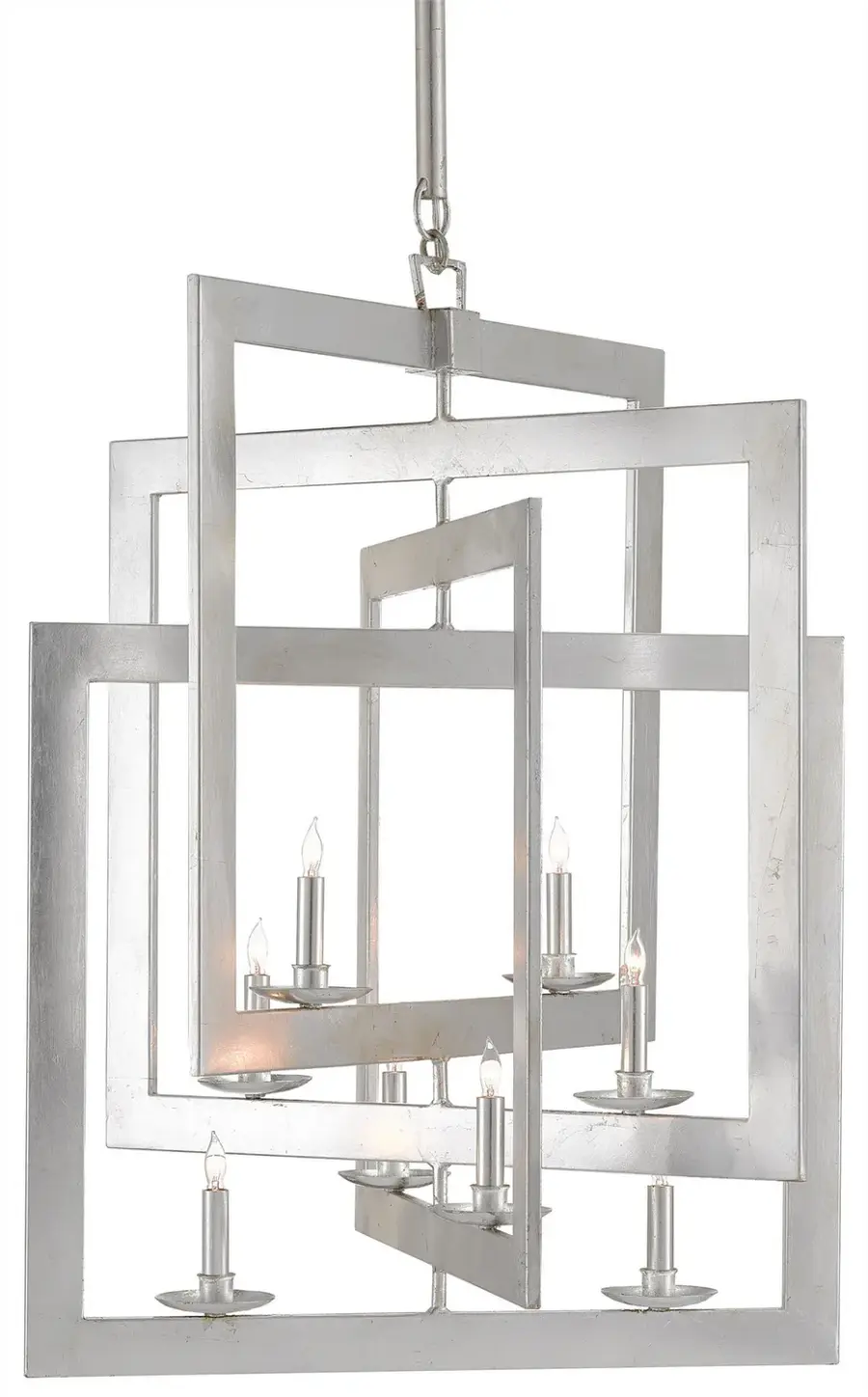 Middleton Eight Light Chandelier in Contemporary Silver Leaf