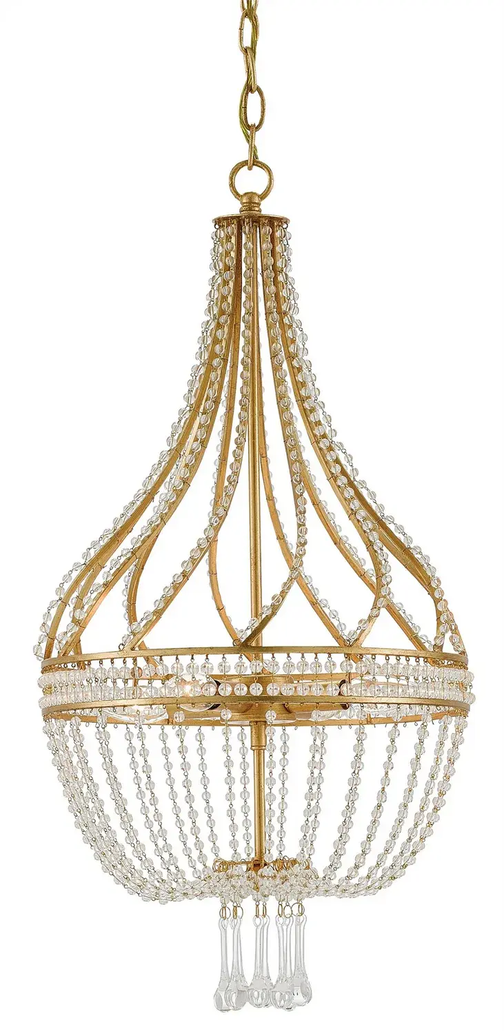 Ingenue Four Light Chandelier in Antique Gold Leaf