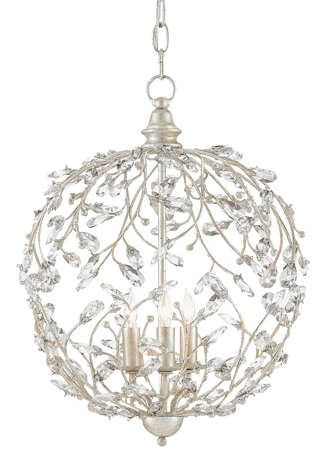 Crystal Bud Three Light Chandelier