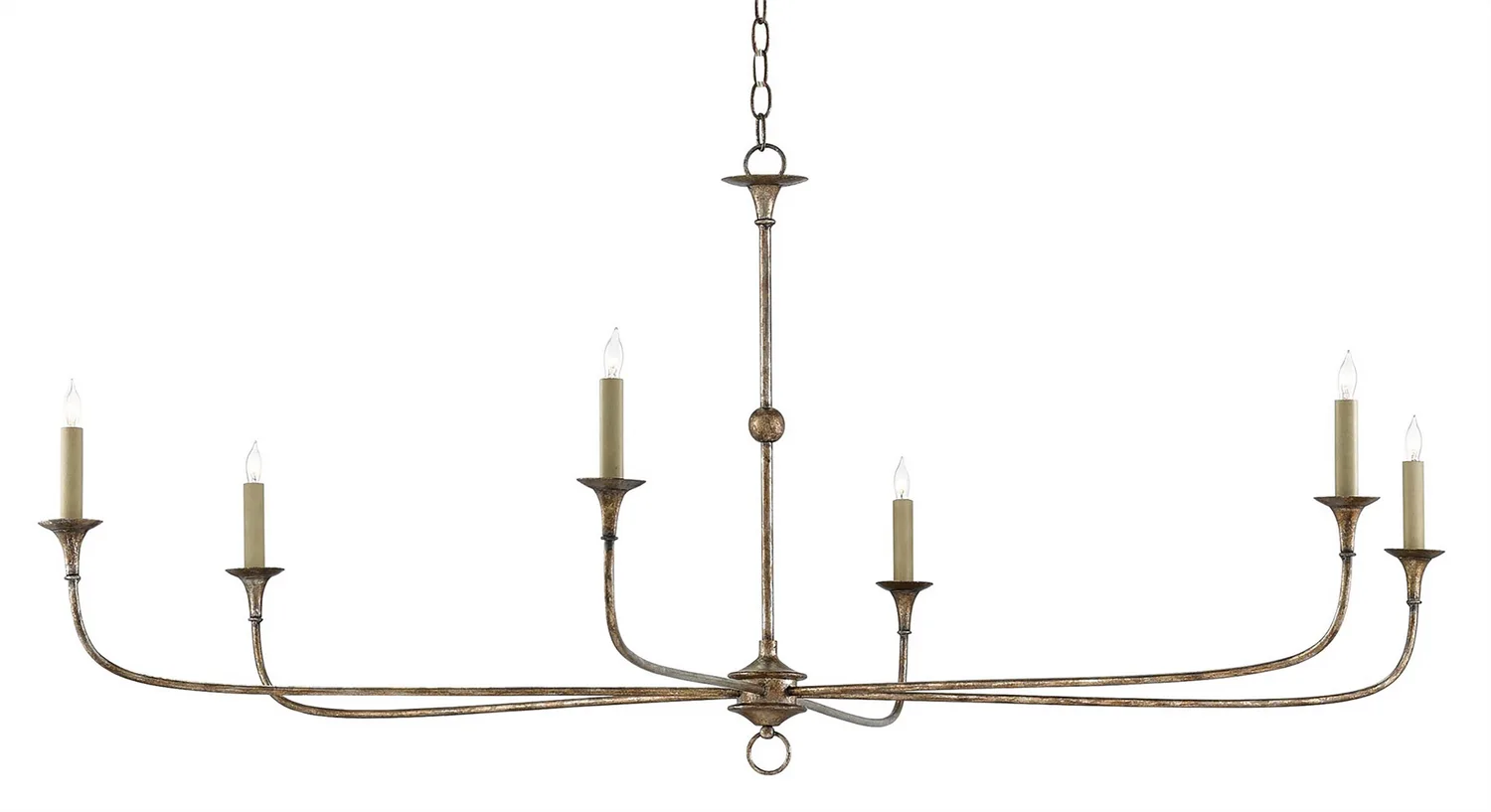 Nottaway Six Light Chandelier in Pyrite Bronze