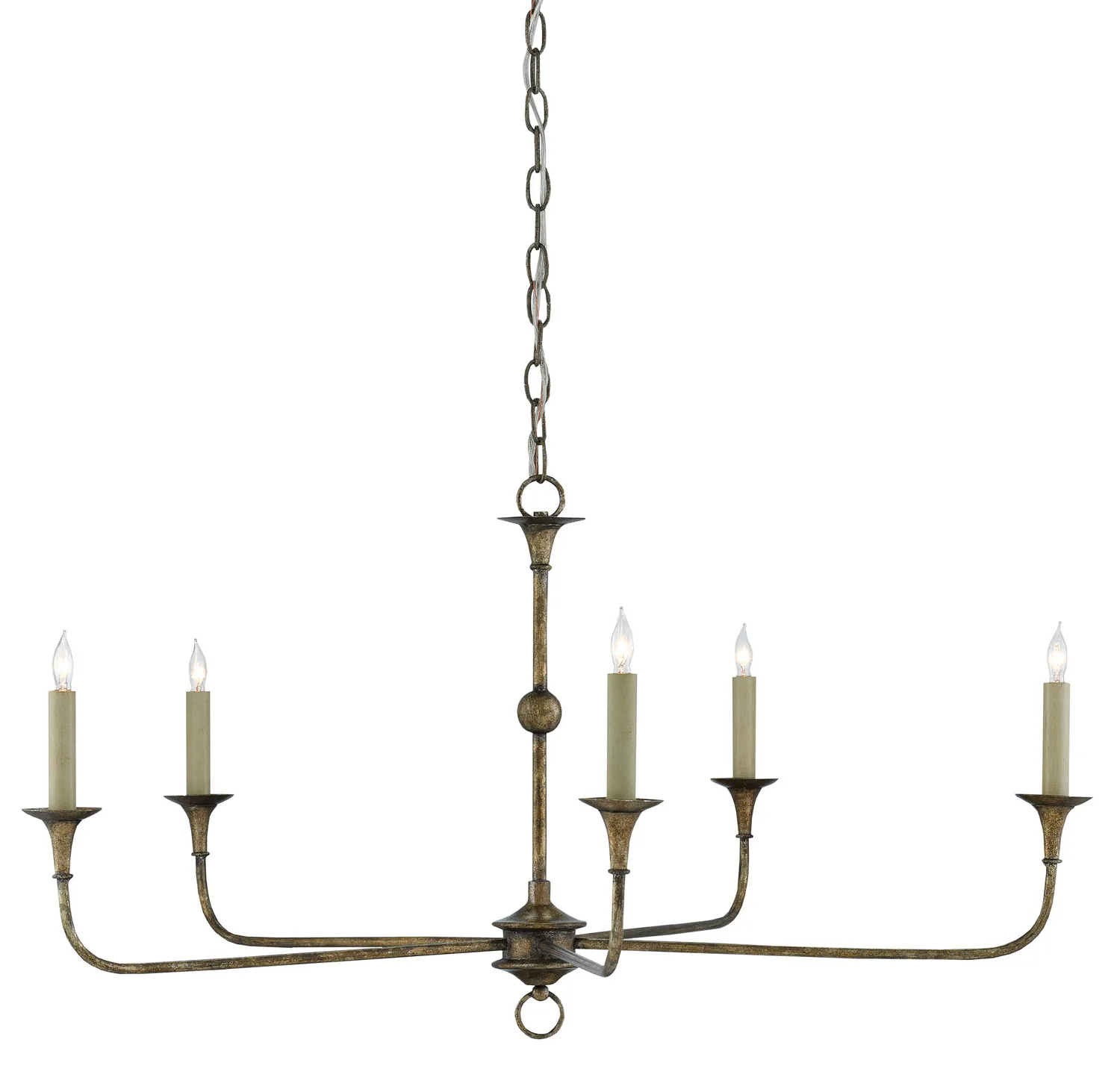 Nottaway Five Light Chandelier in Pyrite Bronze