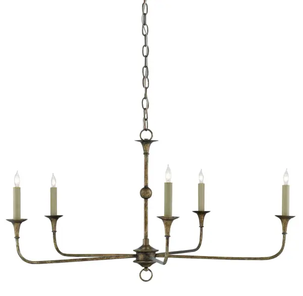 Nottaway Five Light Chandelier in Pyrite Bronze