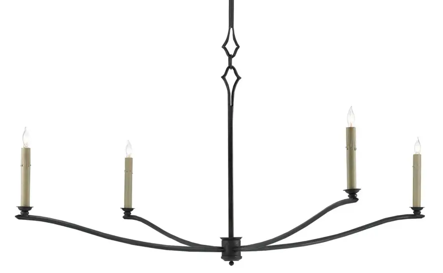 Knole Four Light Chandelier in French Black