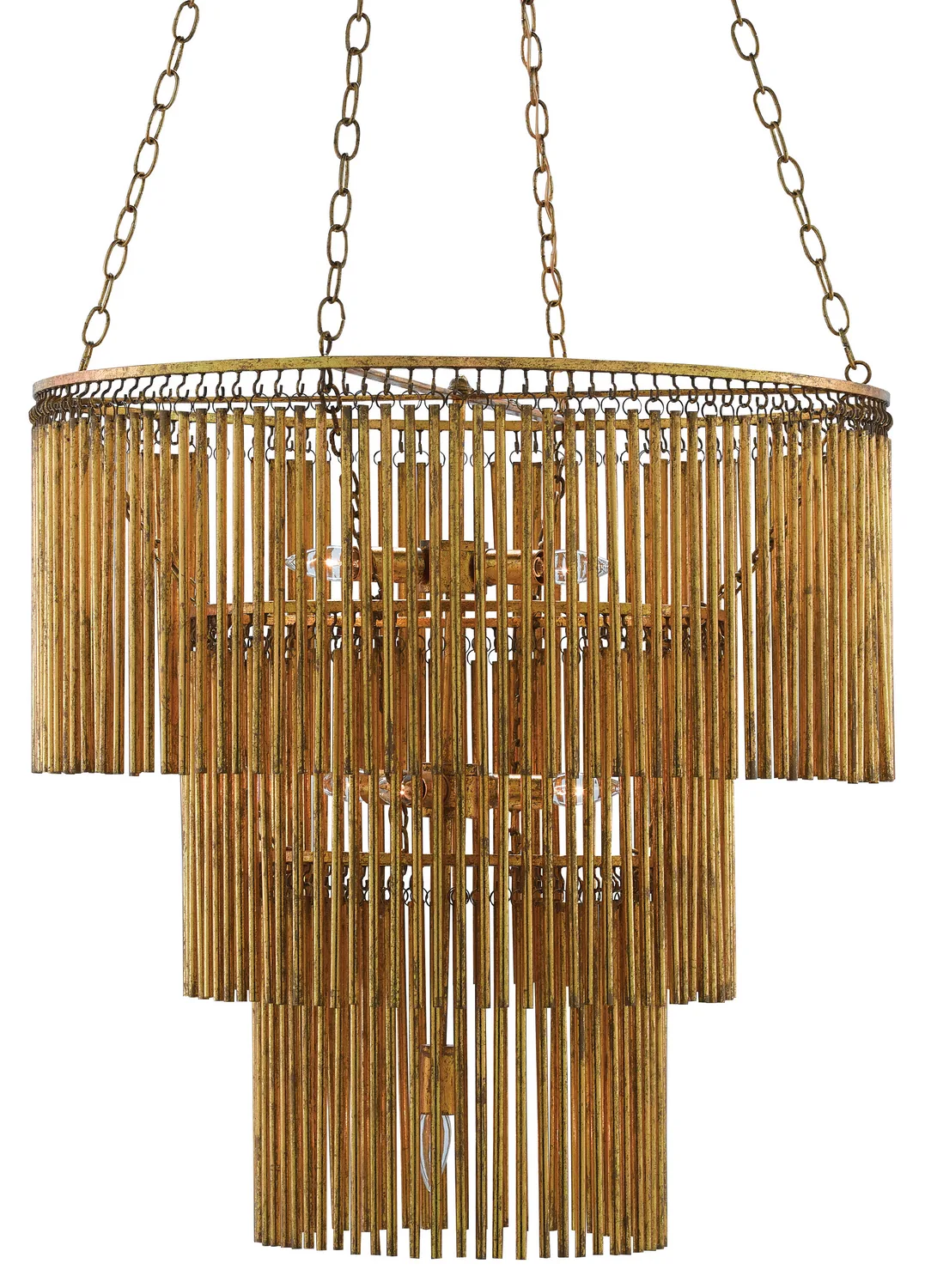 Mantra Seven Light Chandelier in Gold Leaf