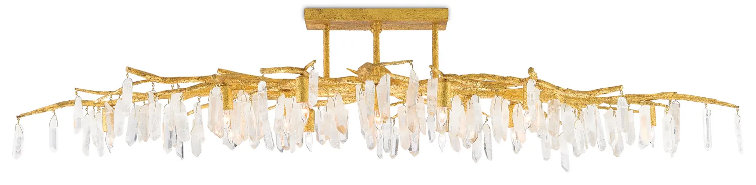 Forest Light 14-Light Semi-Flush Mount in Washed Lucerne Gold