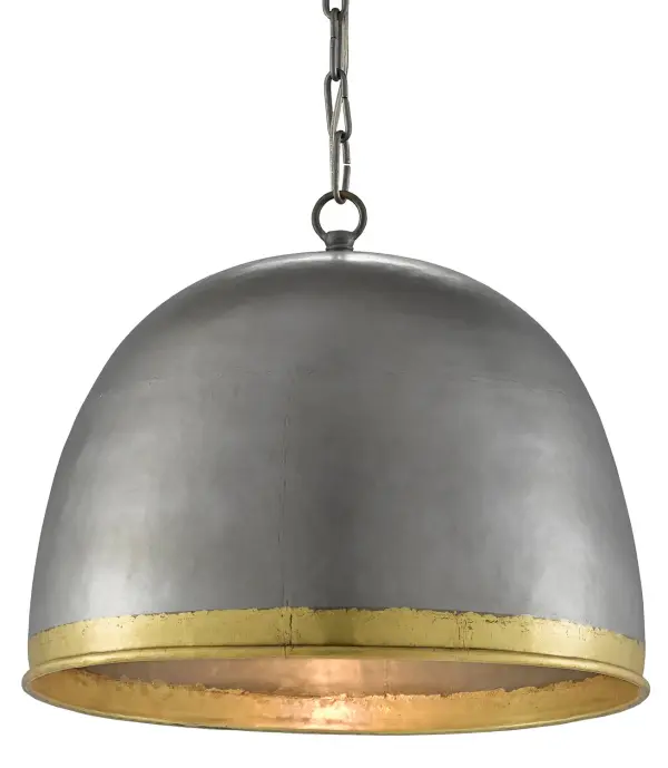 The Matute Pendant brings edgy sophistication with its pewter dome shade accented by a polished brass ring. Perfect for adding industrial character to kitchens and dining spaces while maintaining versatility through its adjustable height.