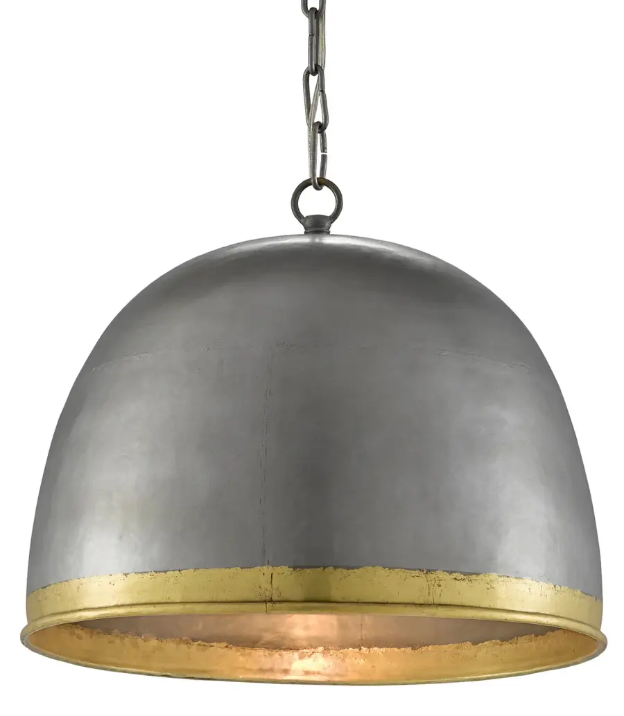 Matute One Light Pendant in Pewter/Polished Brass