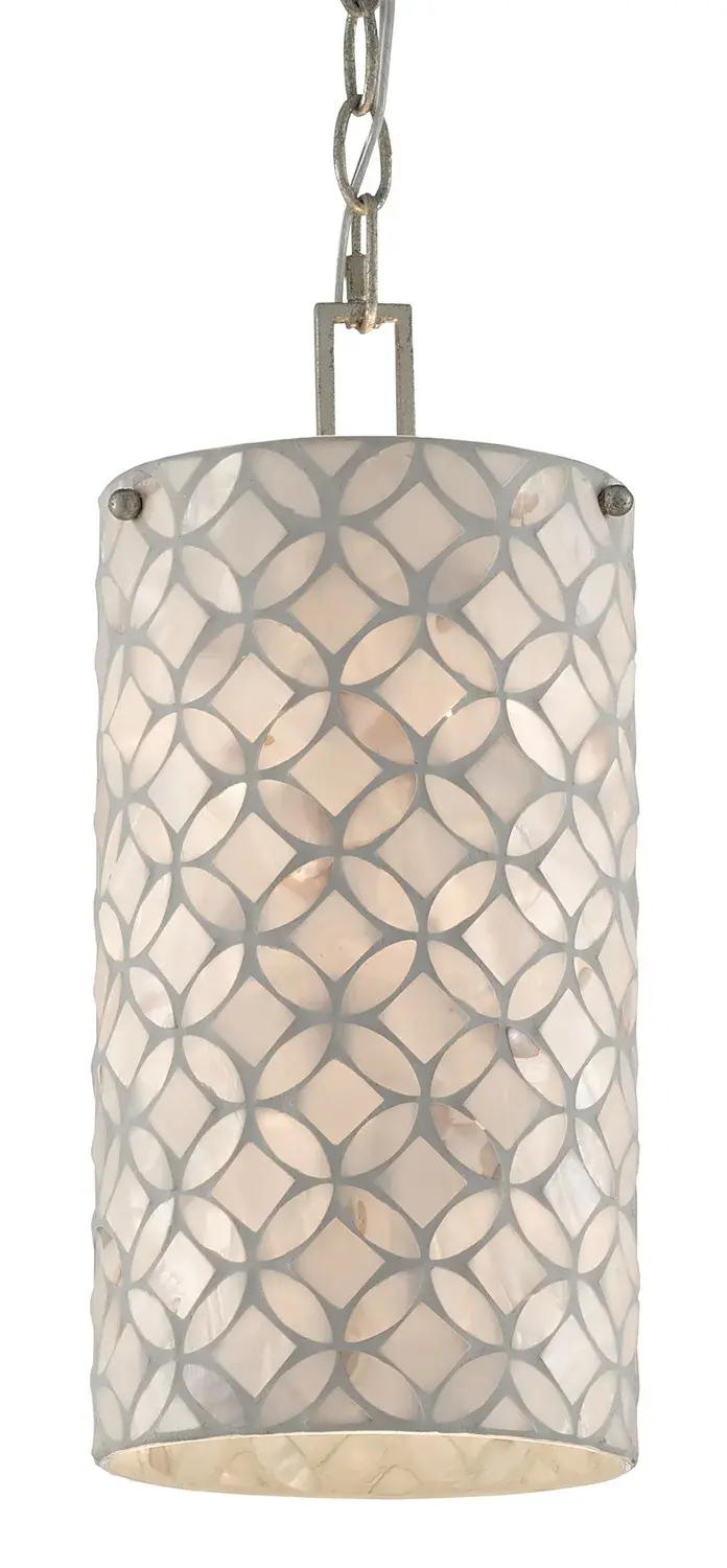 Ellison One Light Pendant in Natural/Antique Silver Leaf