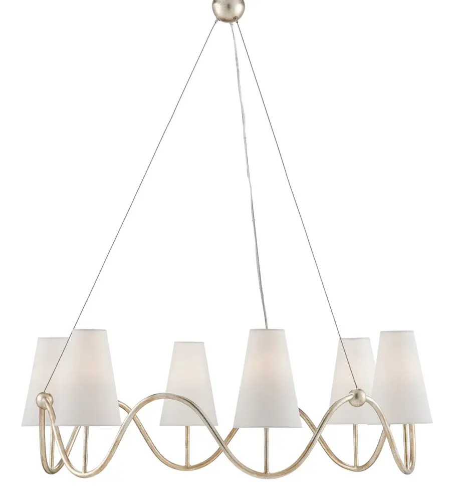 Kadir Six Light Chandelier in Silver Granello