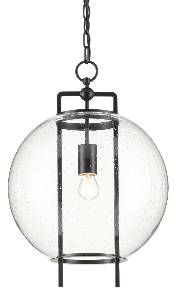 Breakspear One Light Pendant in Clear/Antique Black