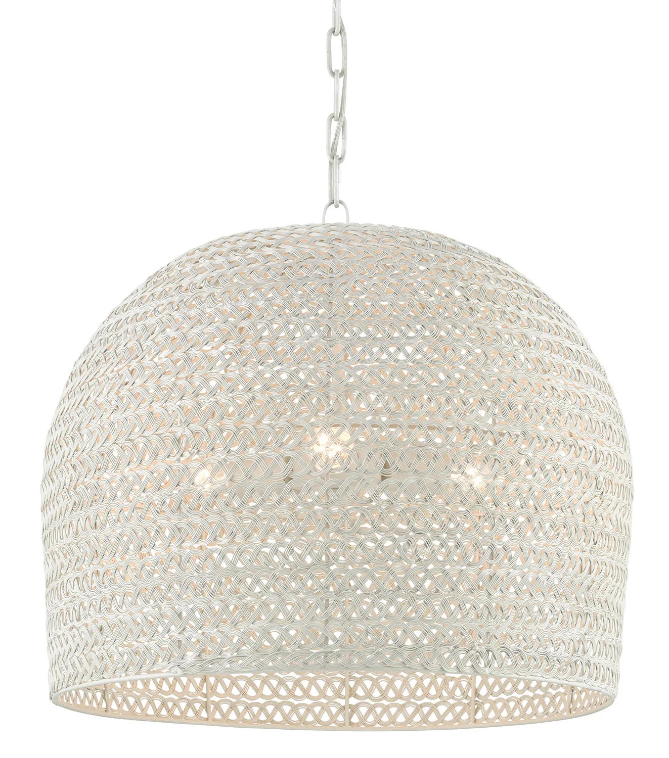 Piero Three Light Chandelier in White