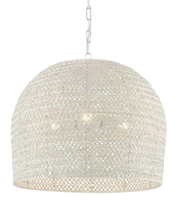 Piero Three Light Chandelier in White
