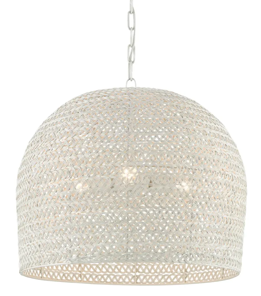 Piero Three Light Chandelier in White