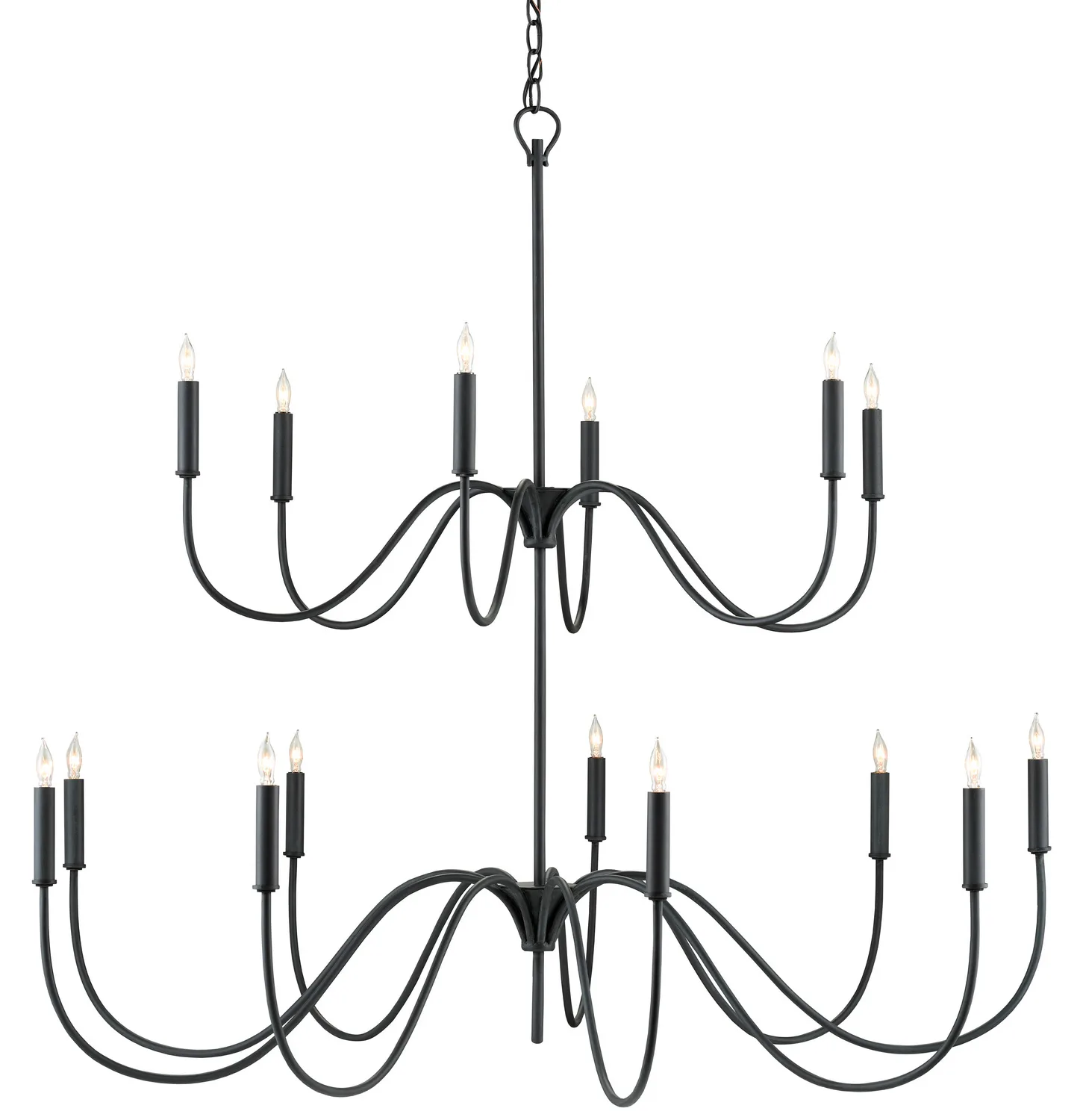 Tirrell 15-Light Chandelier in Antique Black