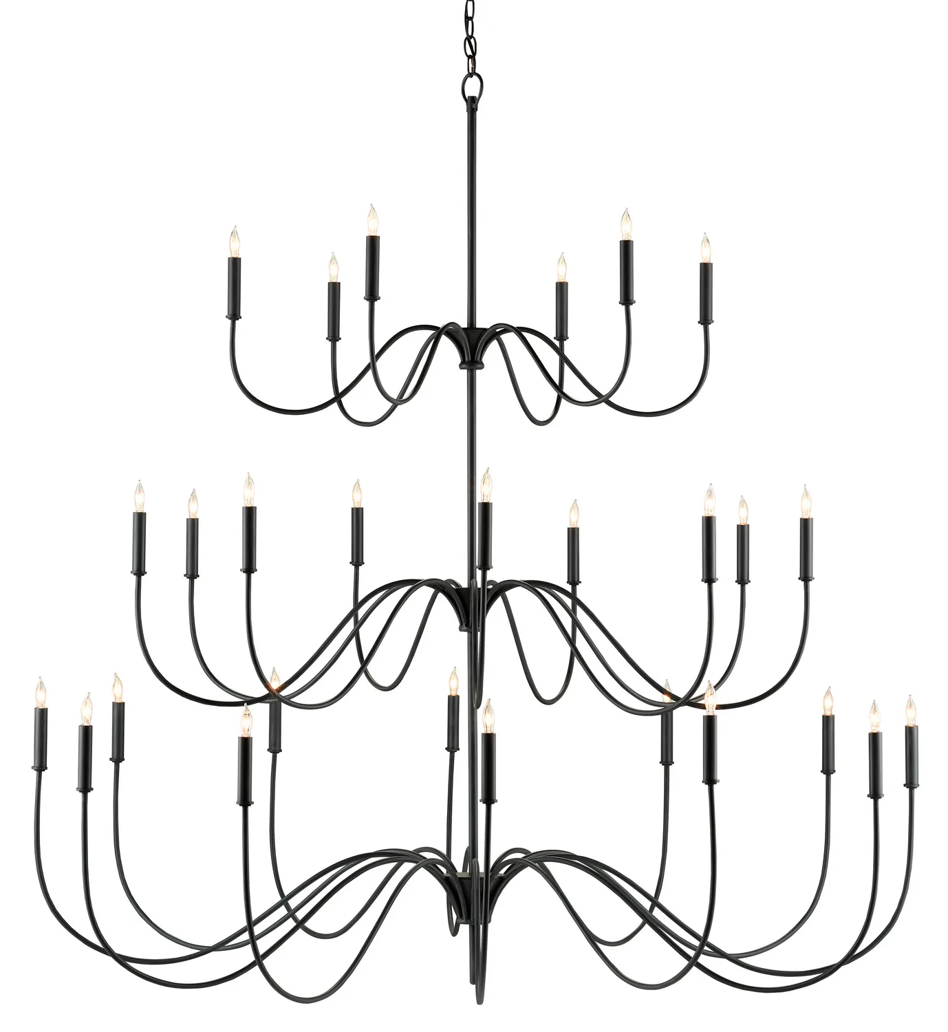 Tirrell 27-Light Chandelier in Antique Black