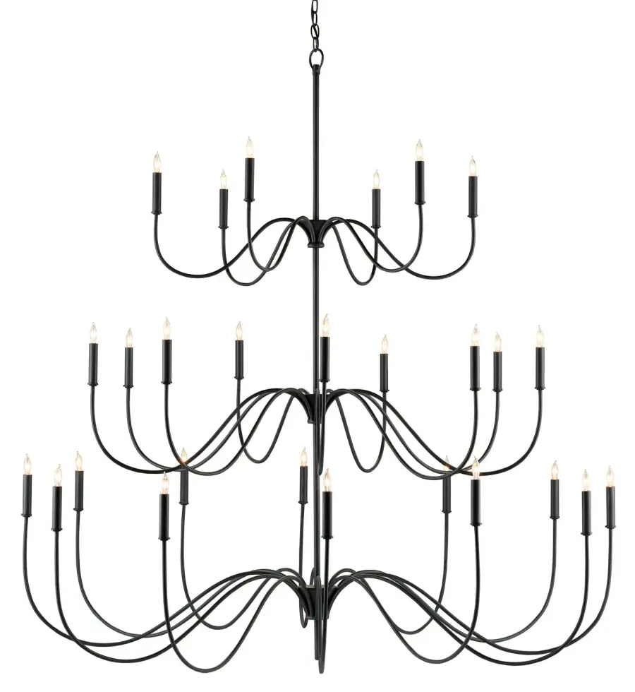 Tirrell 27-Light Chandelier in Antique Black