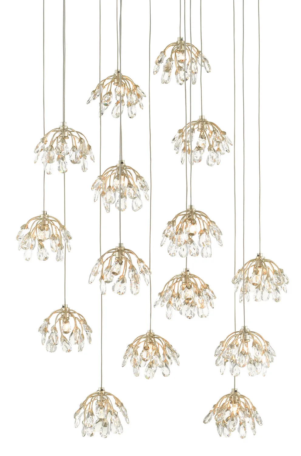 Crystal Bud 15-Light Multi-Drop Pendant
