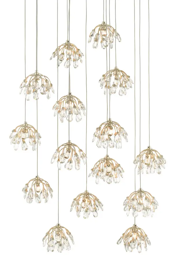 Crystal Bud 15-Light Multi-Drop Pendant