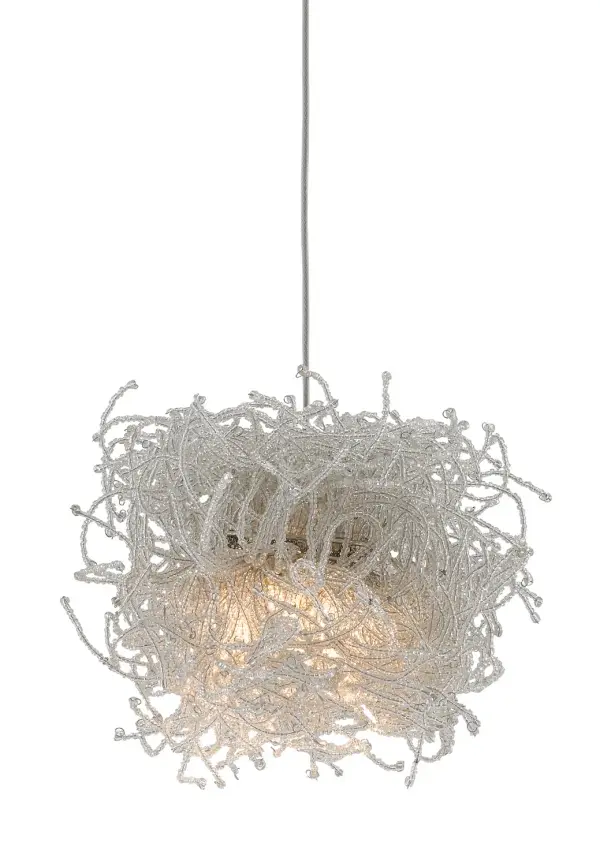 Birds Nest One Light Pendant in Clear/Silver