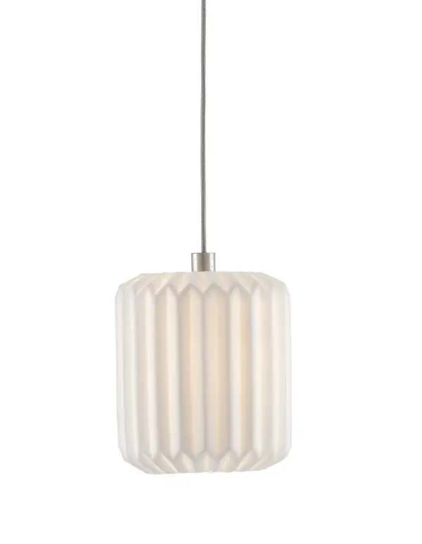 Dove One Light Pendant in White/Silver