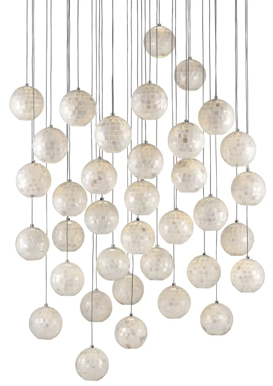 Finhorn 36-Light Multi-Drop Pendant in Natural/Silver